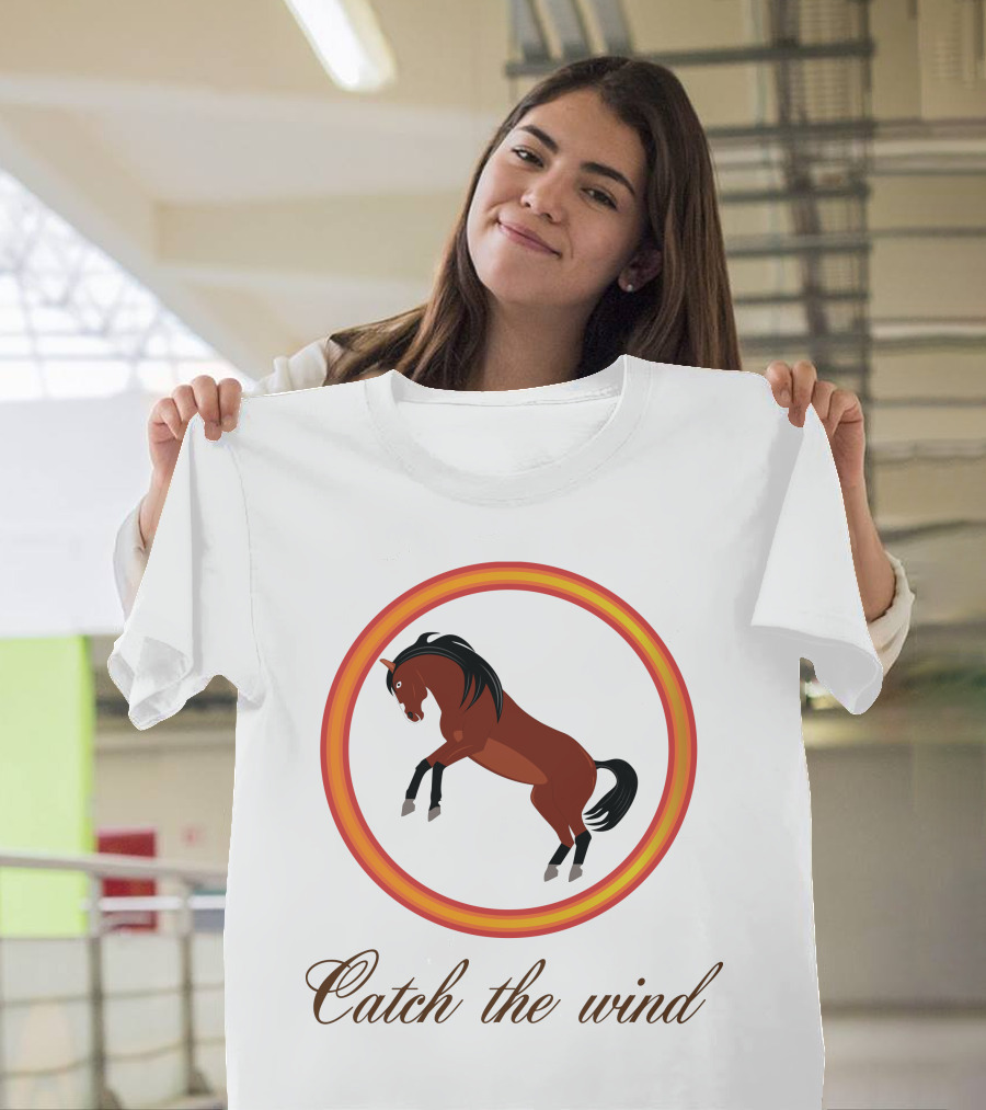 Catch The Wind Horse in Fiery Circle T-Shirt