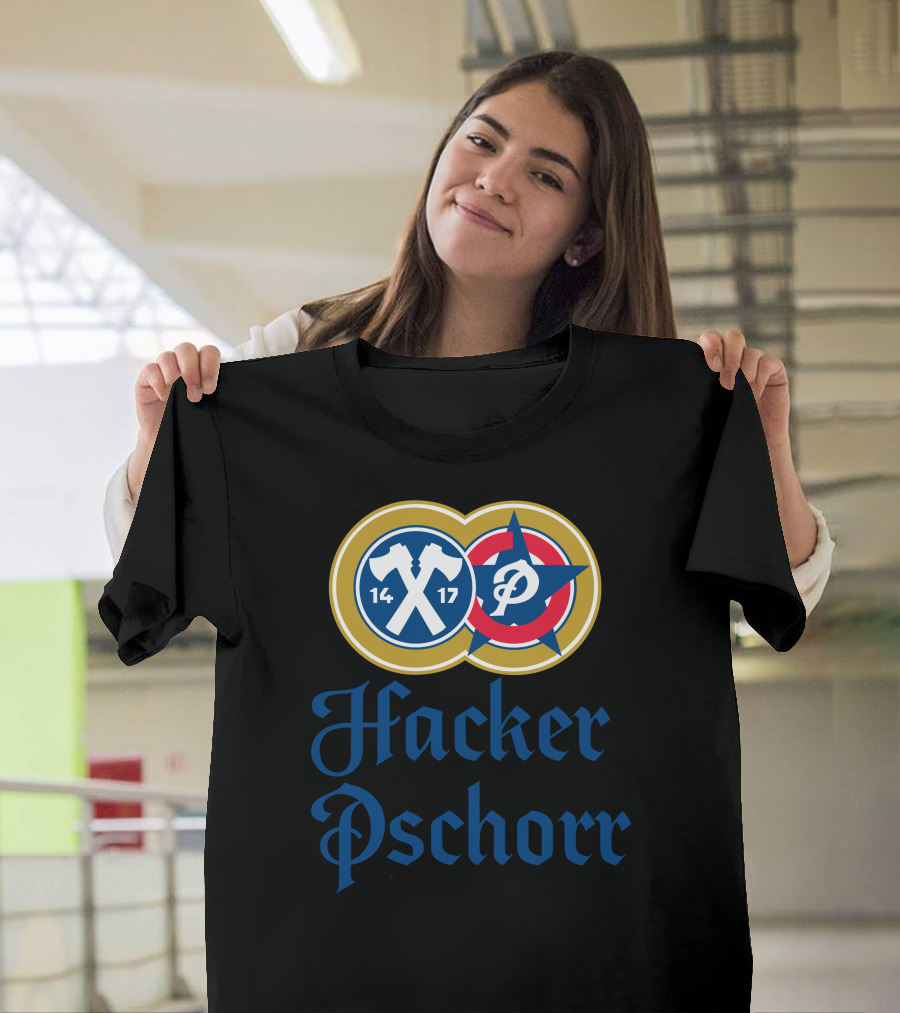 Hacker Pschorr 1417 Logo with Crossed Axes and Initials T-Shirt