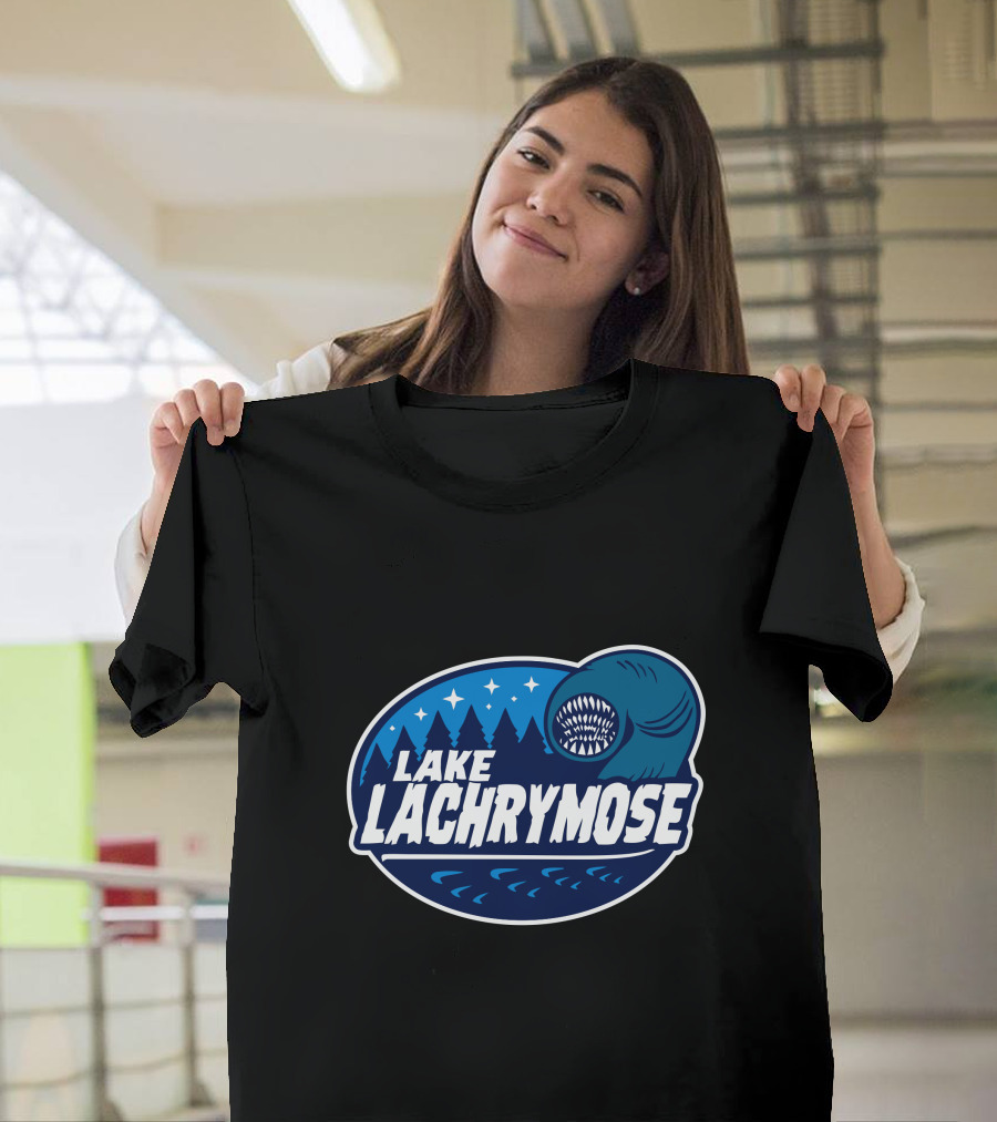 Lake Lachrymose Leech Monster Stars and Tree Scene T-Shirt