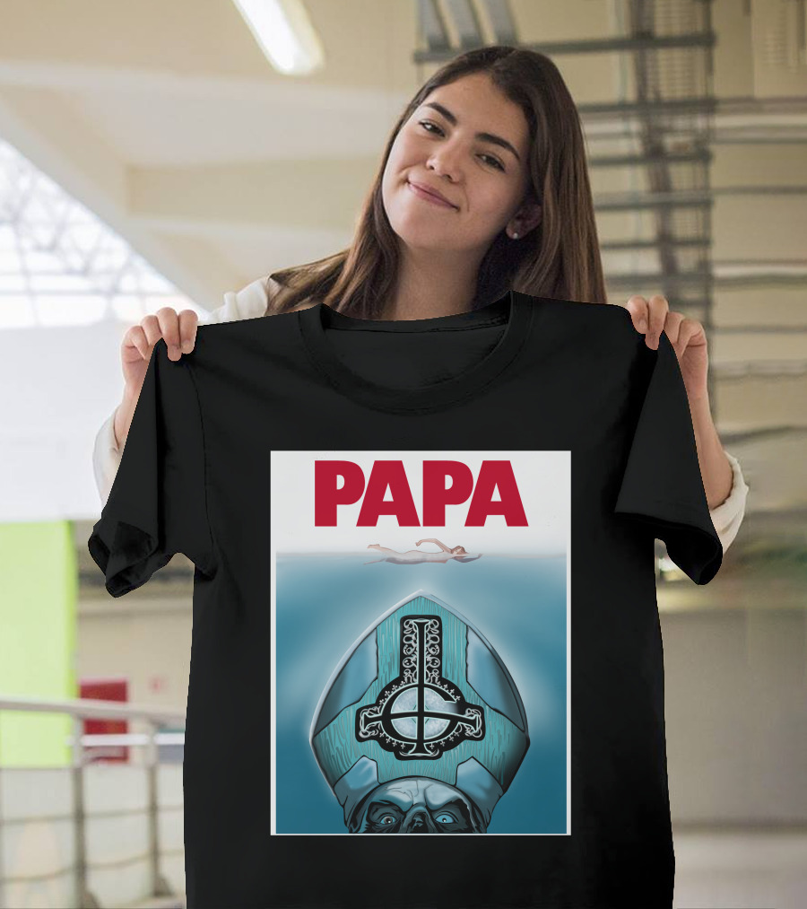 Papa Emeritus Ghost Jaws Homage T-Shirt
