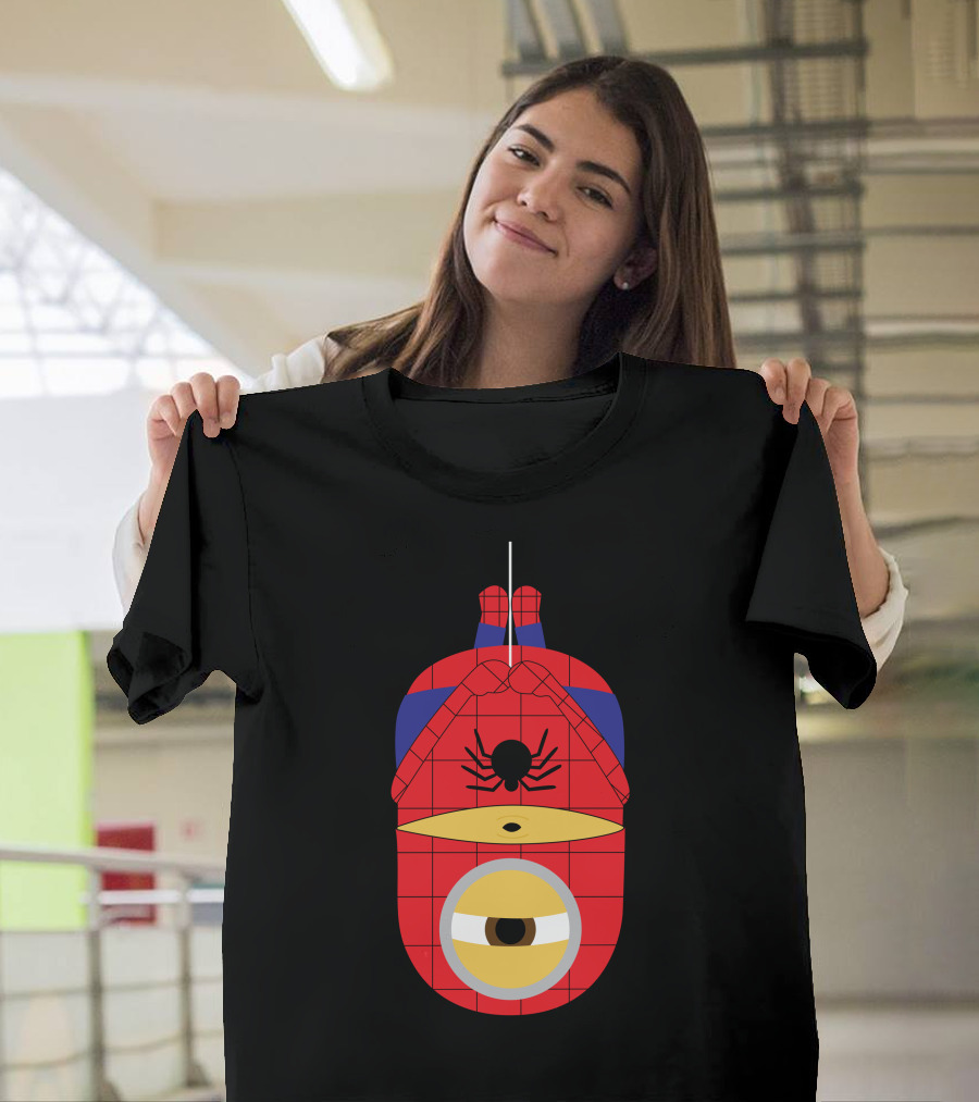 Minion Spider-Man Hanging Parody Superhero T-Shirt