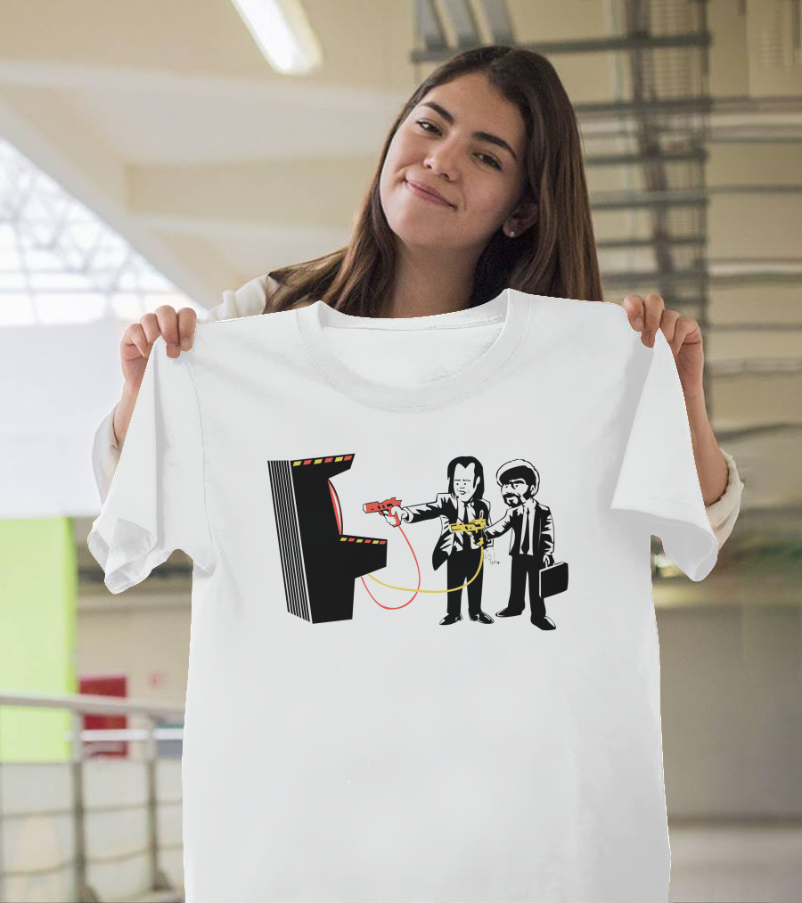 Banksy Pulp Fiction Arcade Gun Standoff T-Shirt