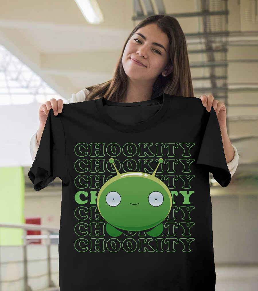 Chookity Chookity Alien Character Green Cartoon T-Shirt