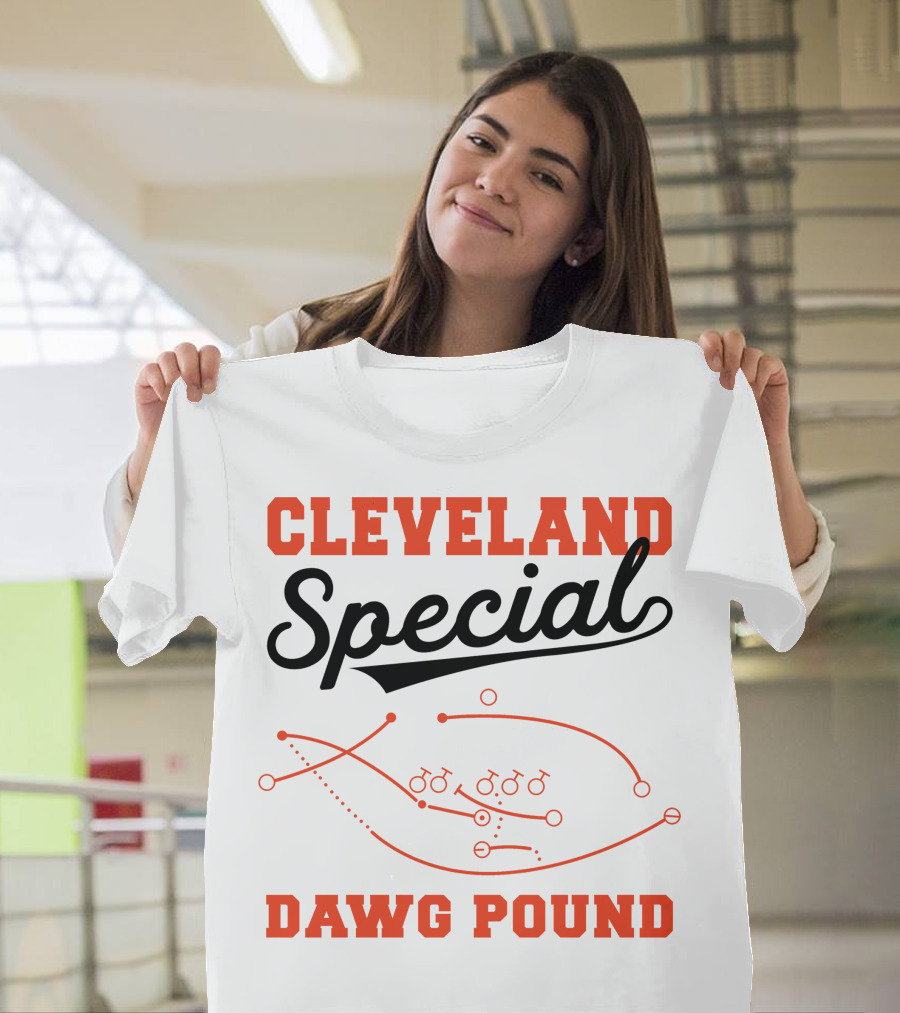 Cleveland Special Dawg Pound Football Play Diagram T-Shirt