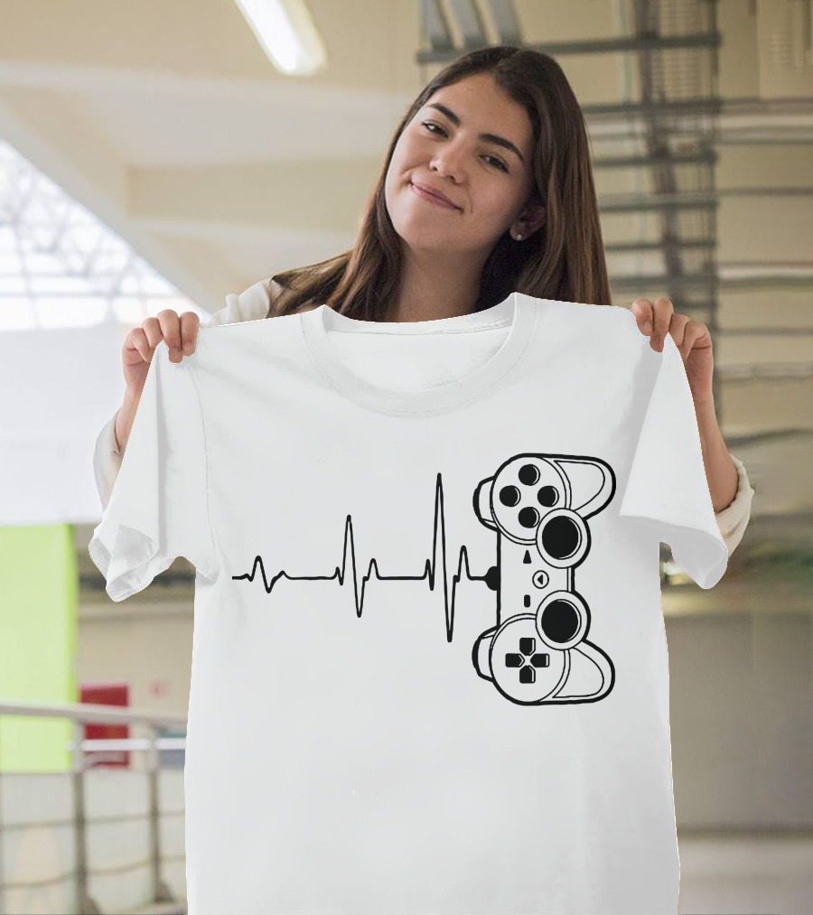 Gamer Heartbeat Controller Video Game Lover T-Shirt