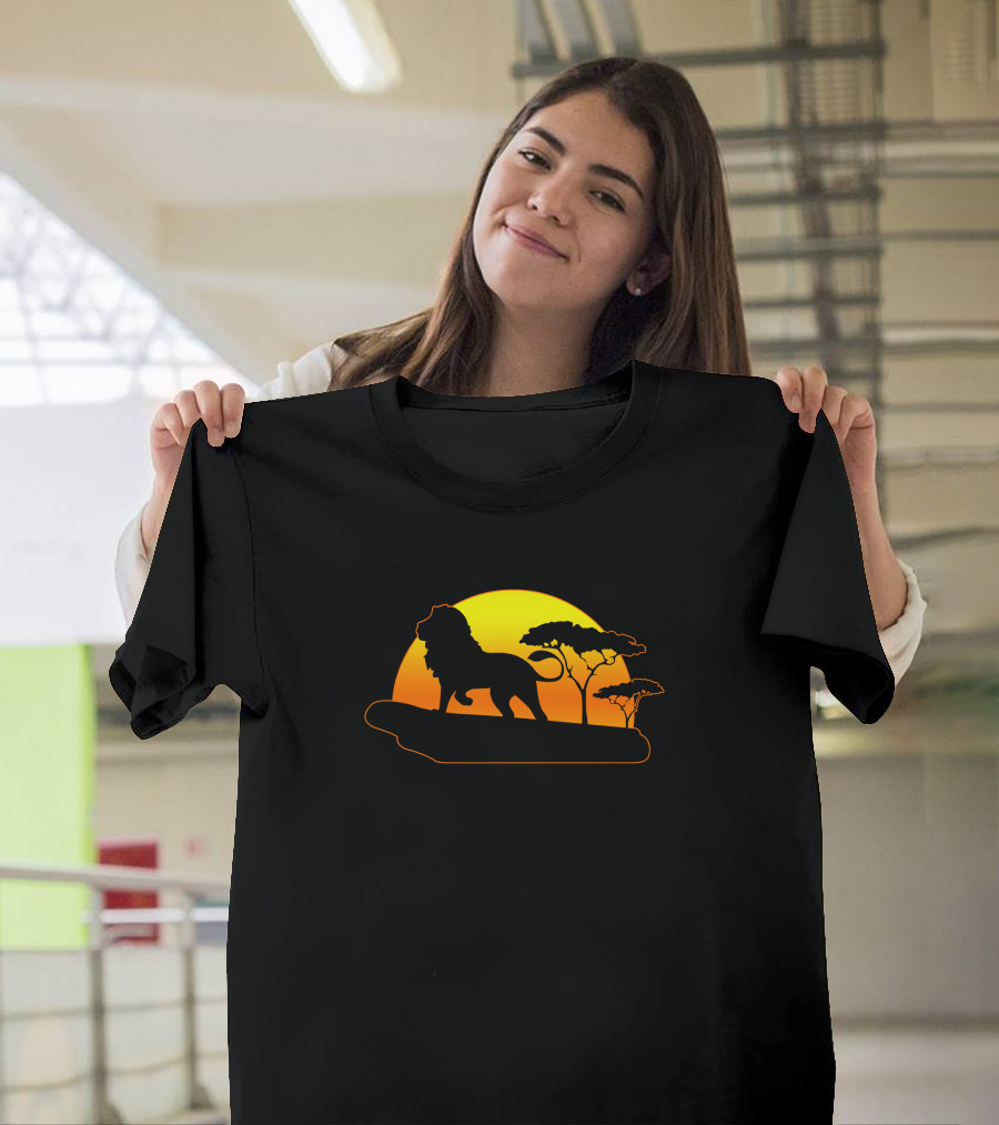 Mufasa And Simba Best Friend Silhouette Sunset Scene T-Shirt