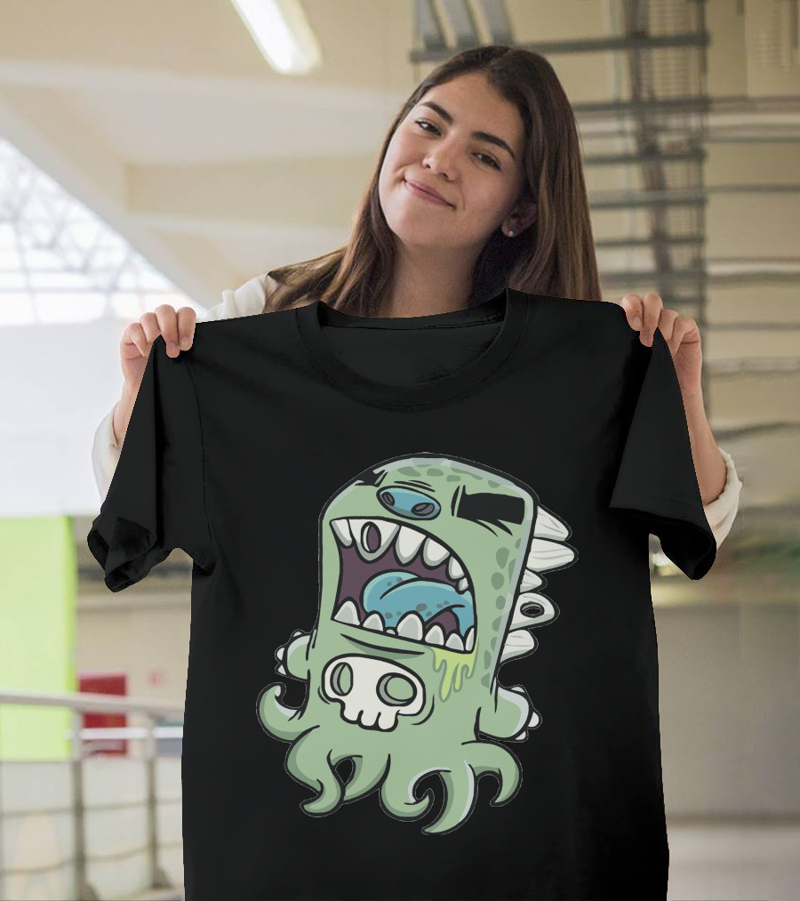 Achoo New Monster Octopus Skull Creature T-Shirt