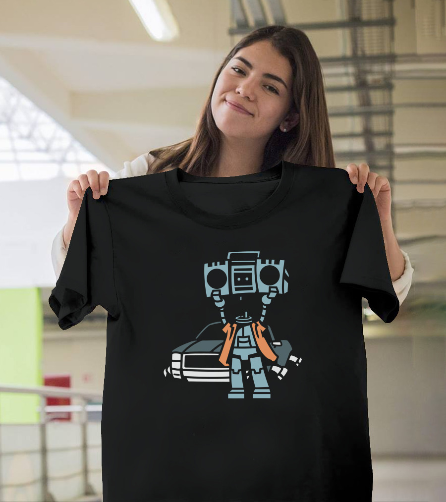 Boombot Serenade New Robot with Boombox and Car T-Shirt
