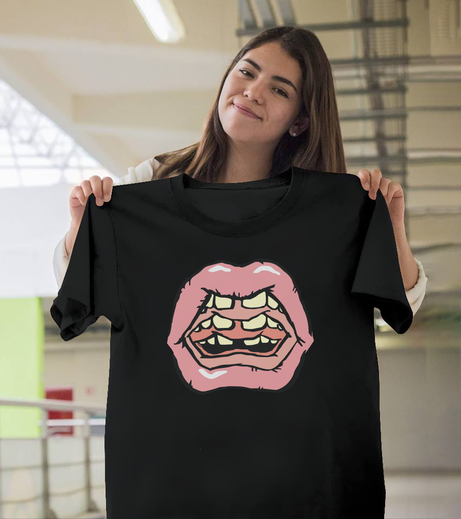 Gossip Pink Mouth with Exaggerated Teeth and Lips T-Shirt