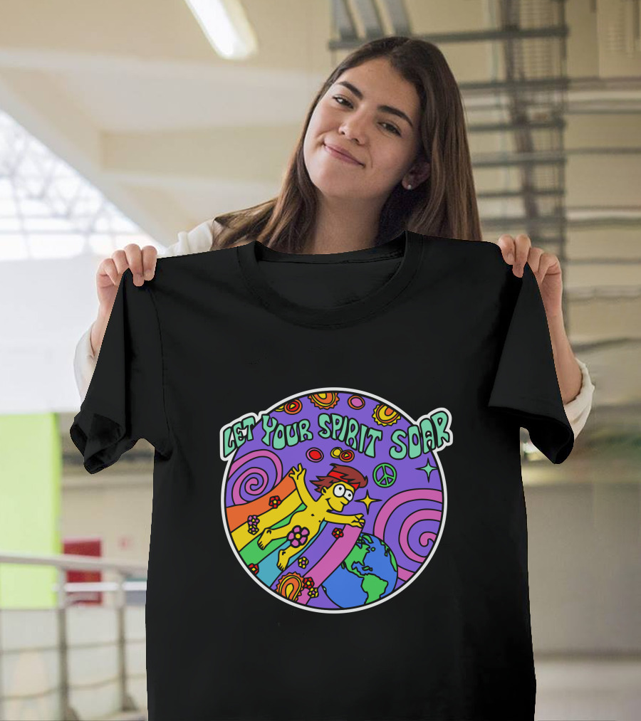 LET YOUR SPIRIT SOAR Peace Psychedelic Earth T-Shirt