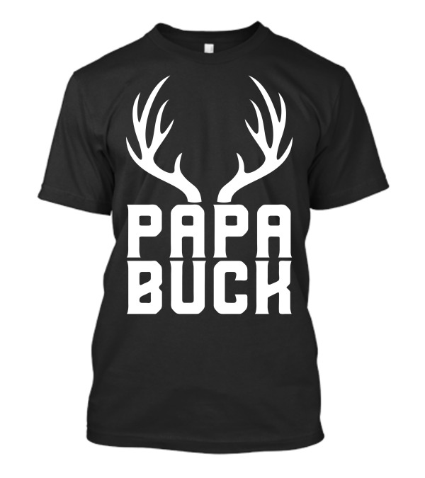 Papa Buck Antler Design For Dark T-Shirt