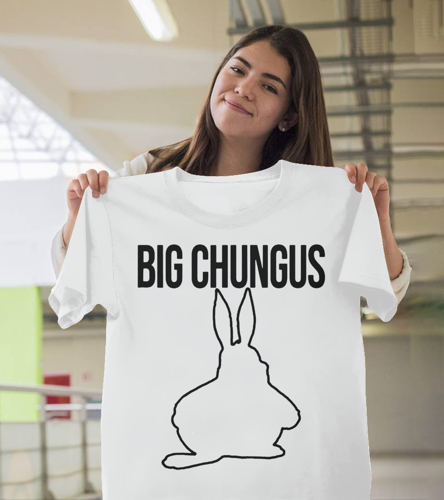 Big Chungus Meme Silhouette Bunny Outline T-Shirt