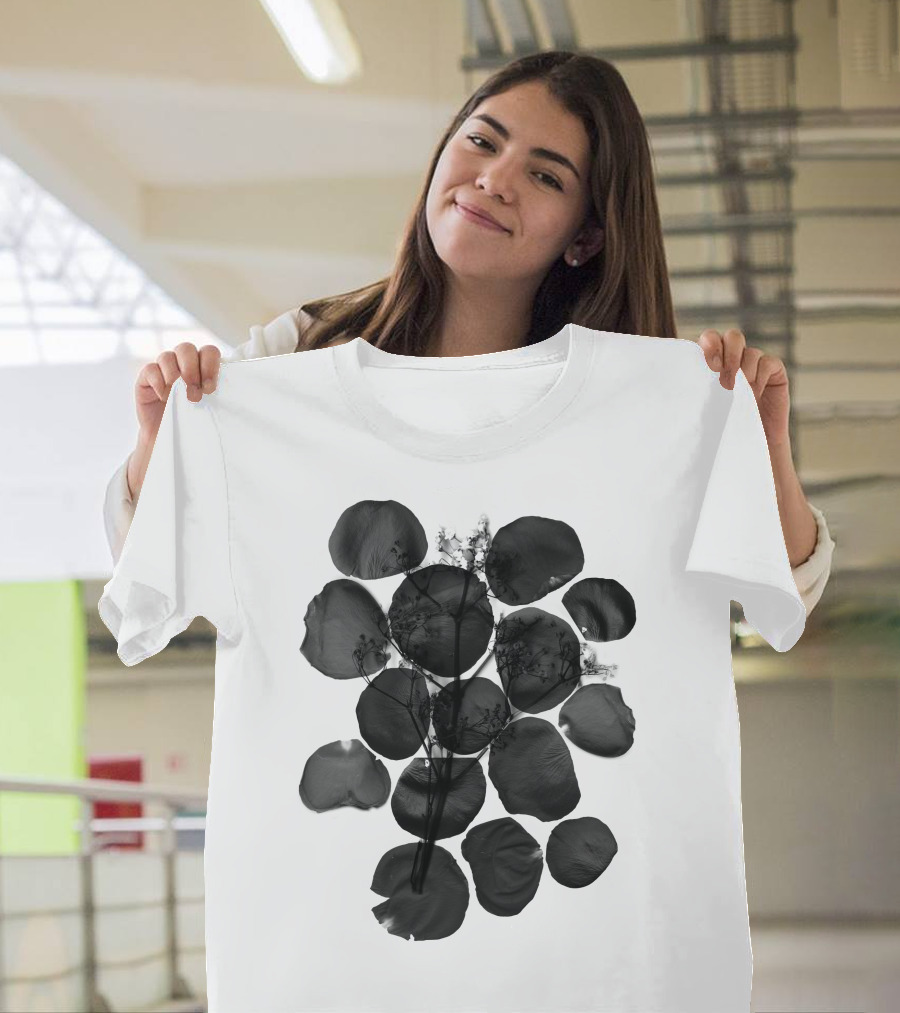 Black Rose Petal Arrangement T-Shirt