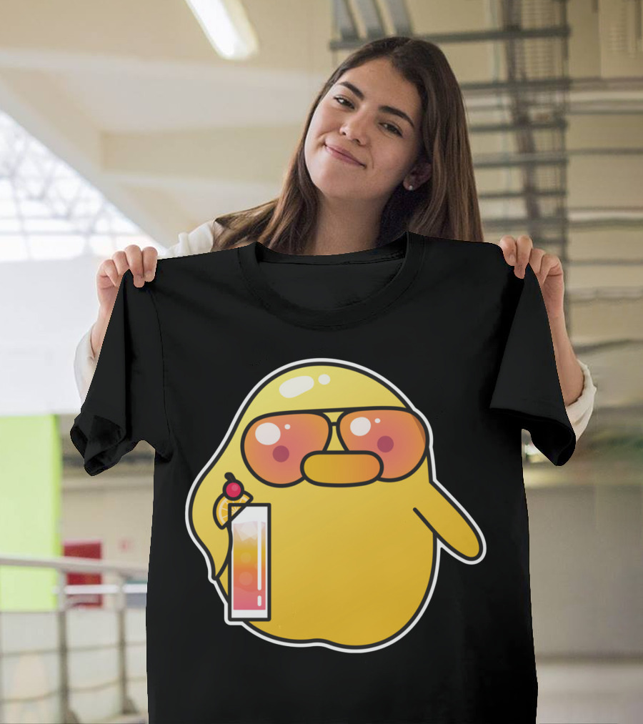 Fooya Summer Duck with Sunglasses and Cocktail Drink T-Shirt