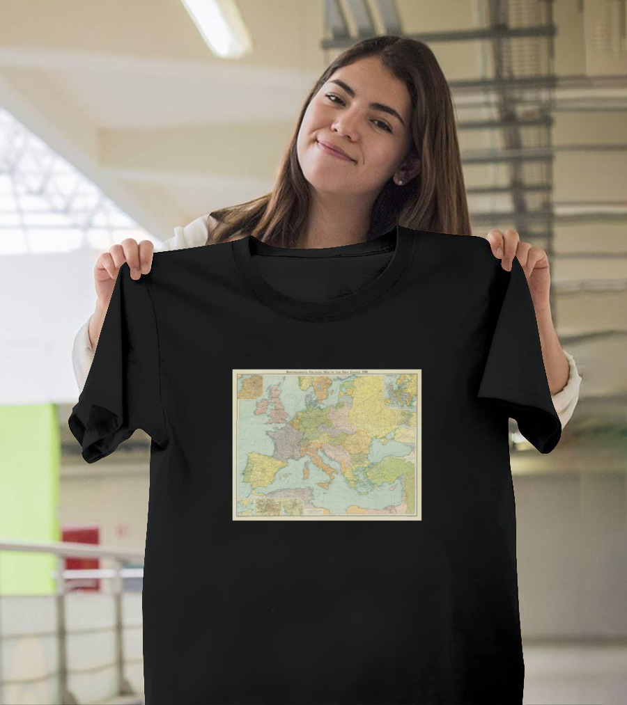 Vintage Europe Map Bacon 1920 Detailed Historical Cartography T-Shirt