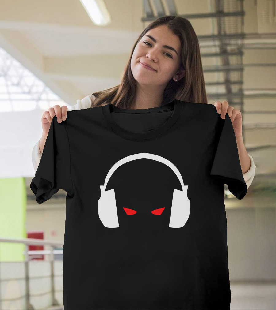 Evil Eye Headphone Silhouette with Red Eyes T-Shirt