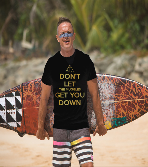 Don't Let The Muggles Get You Down Deathly Hallows Gold T-Shirt