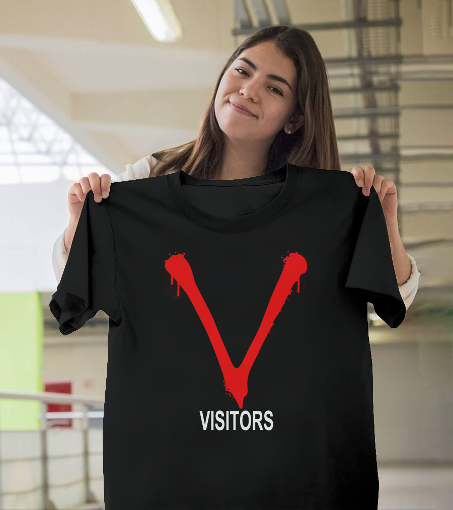 V Visitors Red Dripping V Shape T-Shirt
