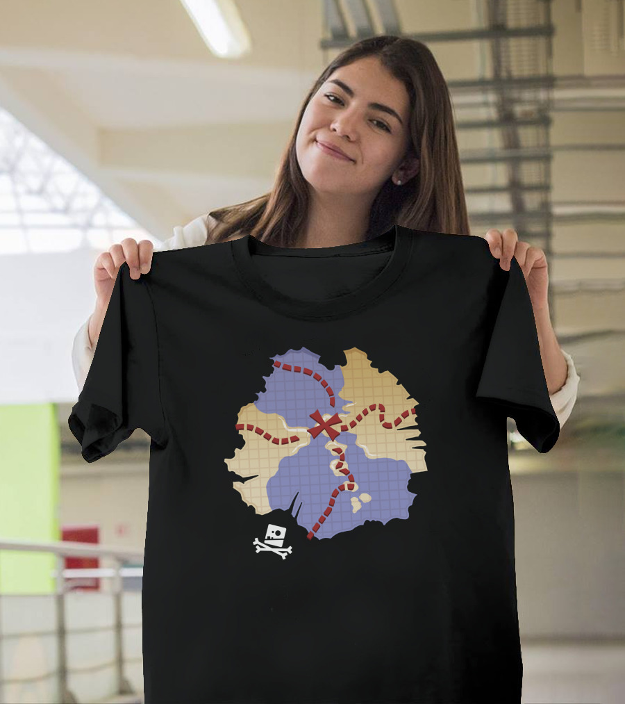 Treasure Map Adventure with Skull and Crossbones T-Shirt