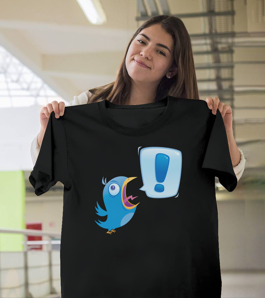 Shouting Bluebird Exclamation Speech Bubble T-Shirt
