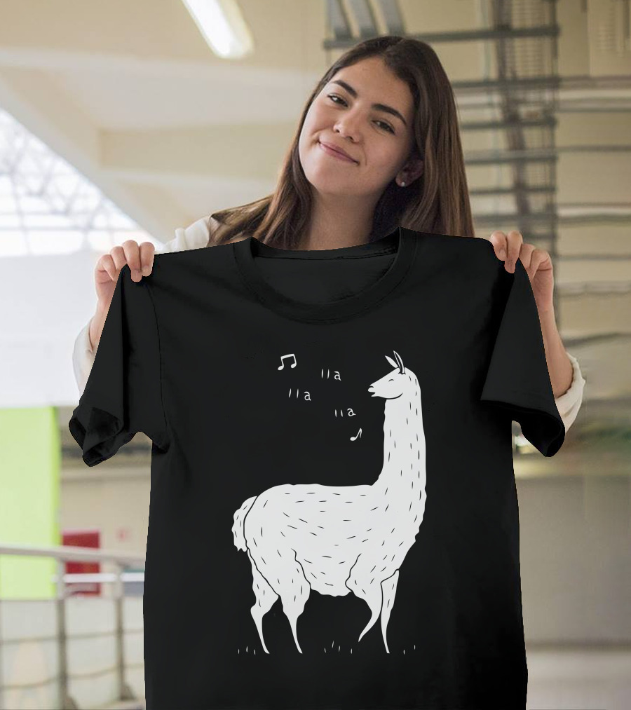 Song of the Llama La La Notes Whimsical Musical Llama T-Shirt
