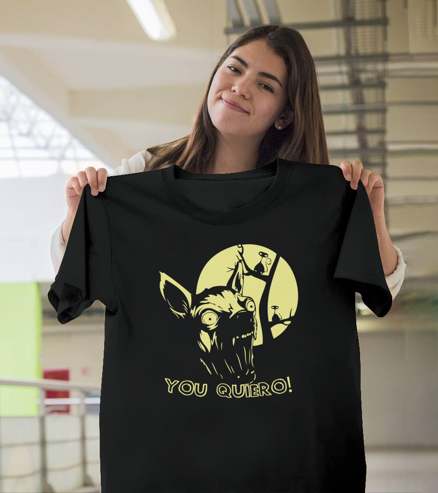 YOU QUIERO Scary Dog Moon Scene T-Shirt