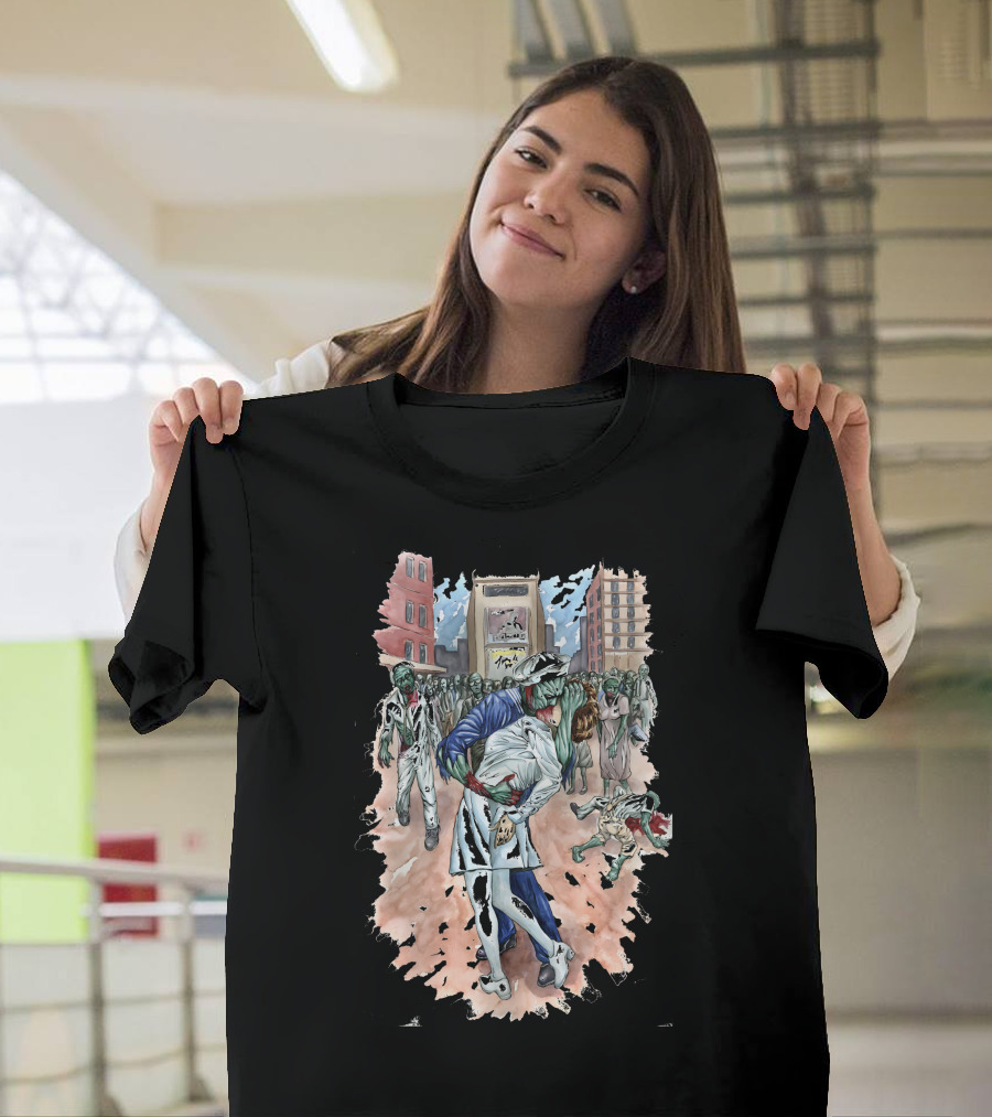 Zombie Apocalypse Romantic Embrace T-Shirt