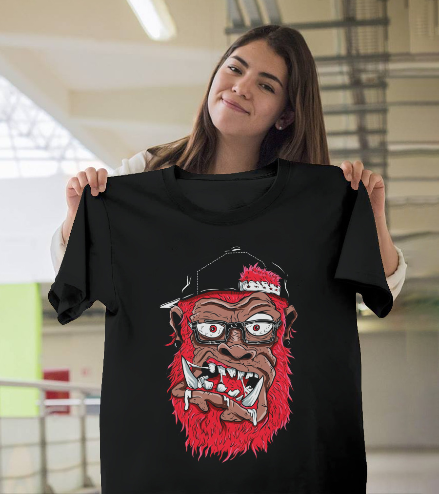 Call Him Gorilla Red Bearded Beast with Baseball Cap and Glasses T-Shirt
