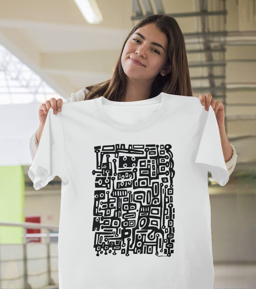 Primitive Doodle Abstract Geometric T-Shirt