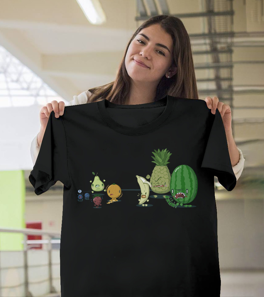 Mean Fruit Epic Battle Featuring Angry Watermelon Pineapple Banana and More T-Shirt