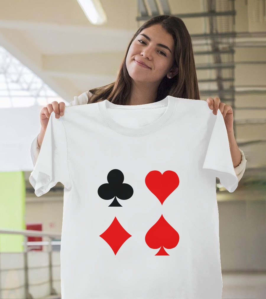 Blackjack Poker Card Suits Vector T-Shirt