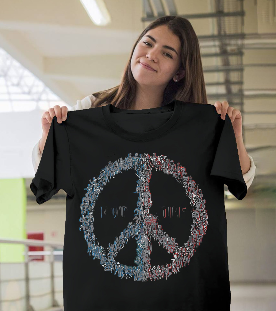 Peace In Our Time Human Figures Symbol Vectorized T-Shirt
