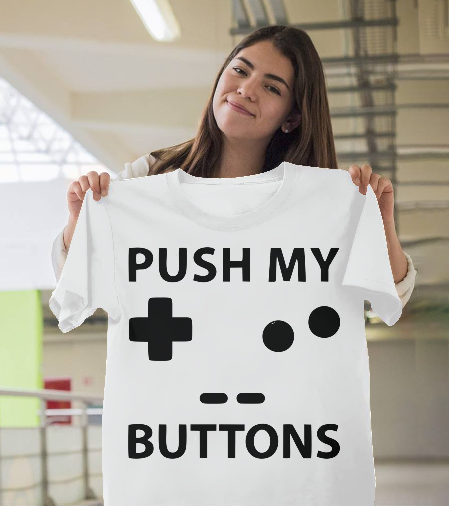 Push My Buttons Retro Game Controller Face T-Shirt