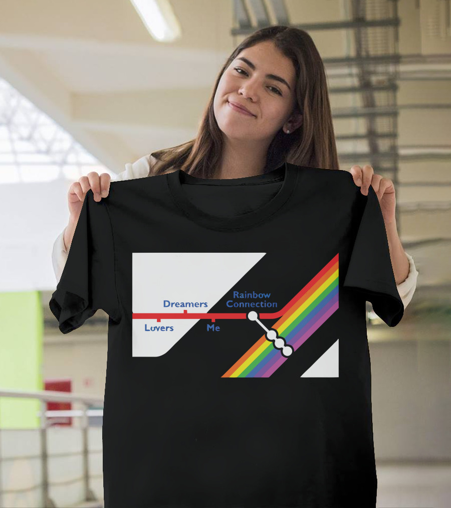 Rainbow Connection Dreamers Lovers Me Line with Color Spectrum T-Shirt
