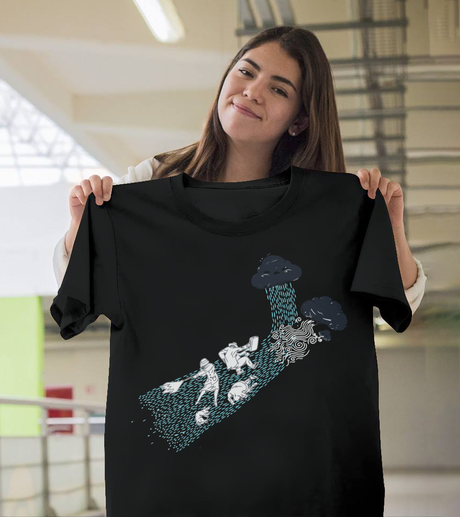Wet And Windy Adventure Under Stormy Clouds T-Shirt