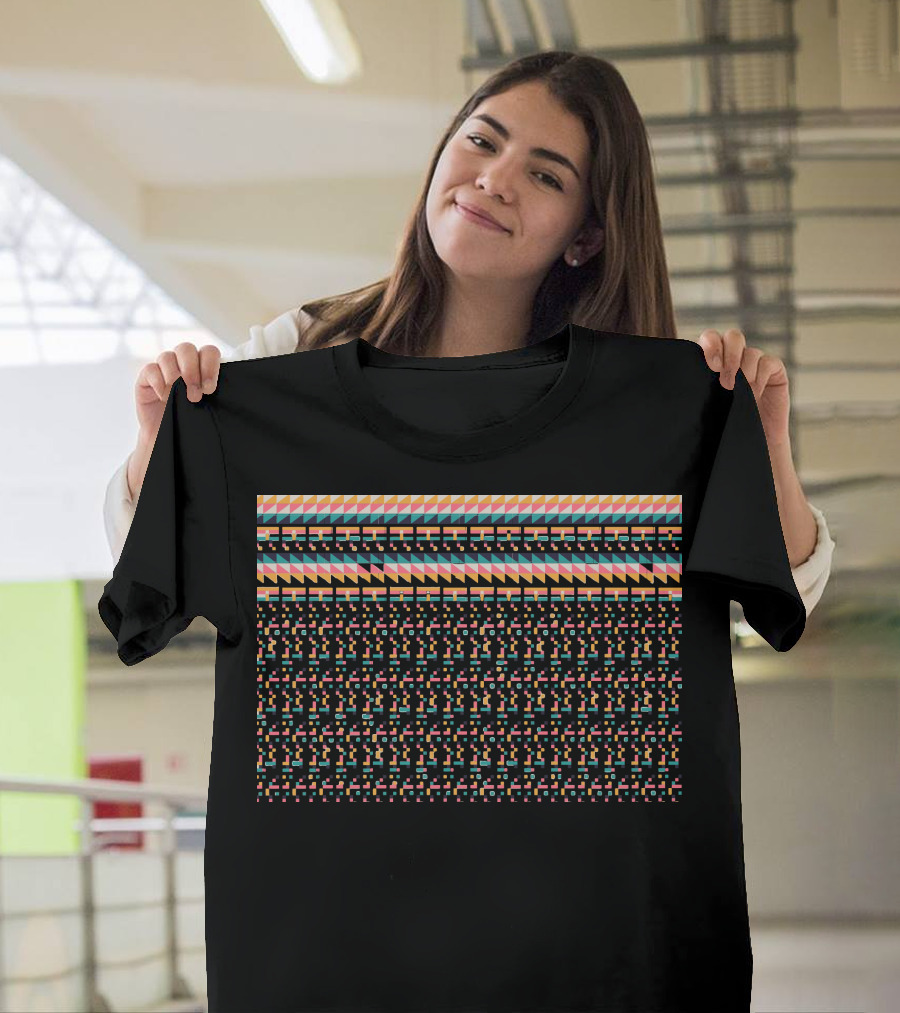 Ghost Pixels Glitch Aesthetic Pattern Pixelated Abstract T-Shirt