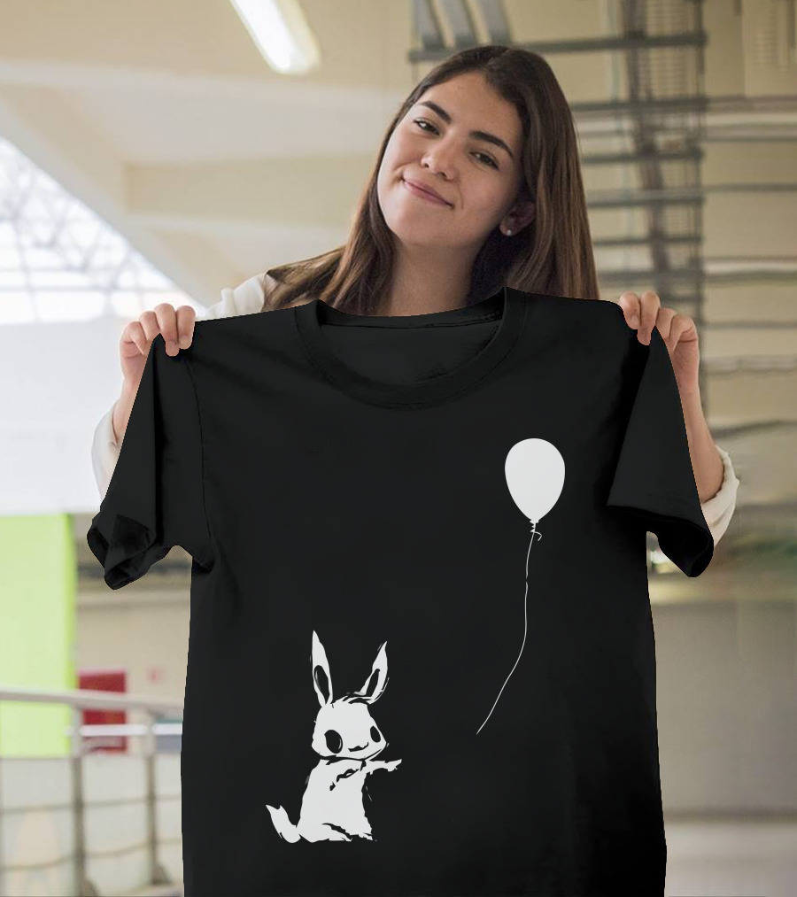Hey Wait Up You Are My Best Friend Balloon and Rabbit T-Shirt