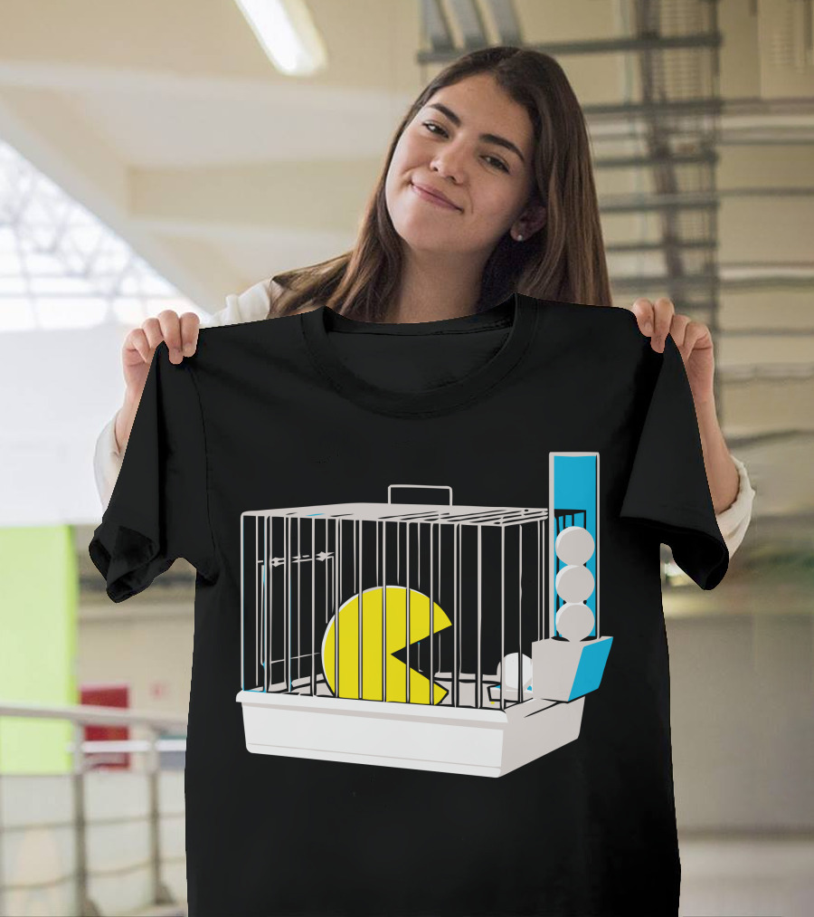 Pet Feeder Pac-Man Ghost Cage Fun T-Shirt