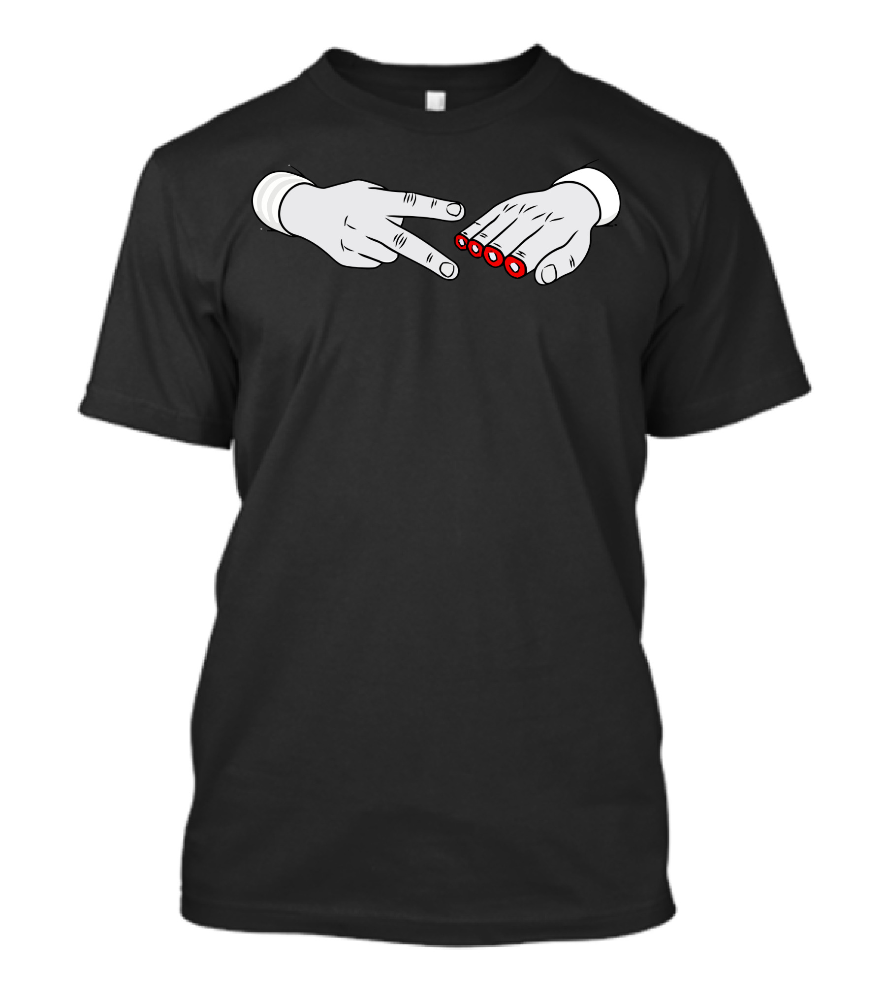 Sharpened Rock Paper Scissors Duel With Red Pencil Fingers T-Shirt