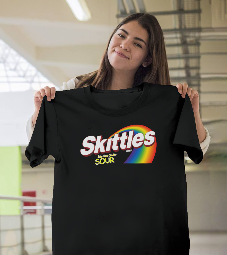 Skittles Bite Size Sour Candy Rainbow Burst T-Shirt