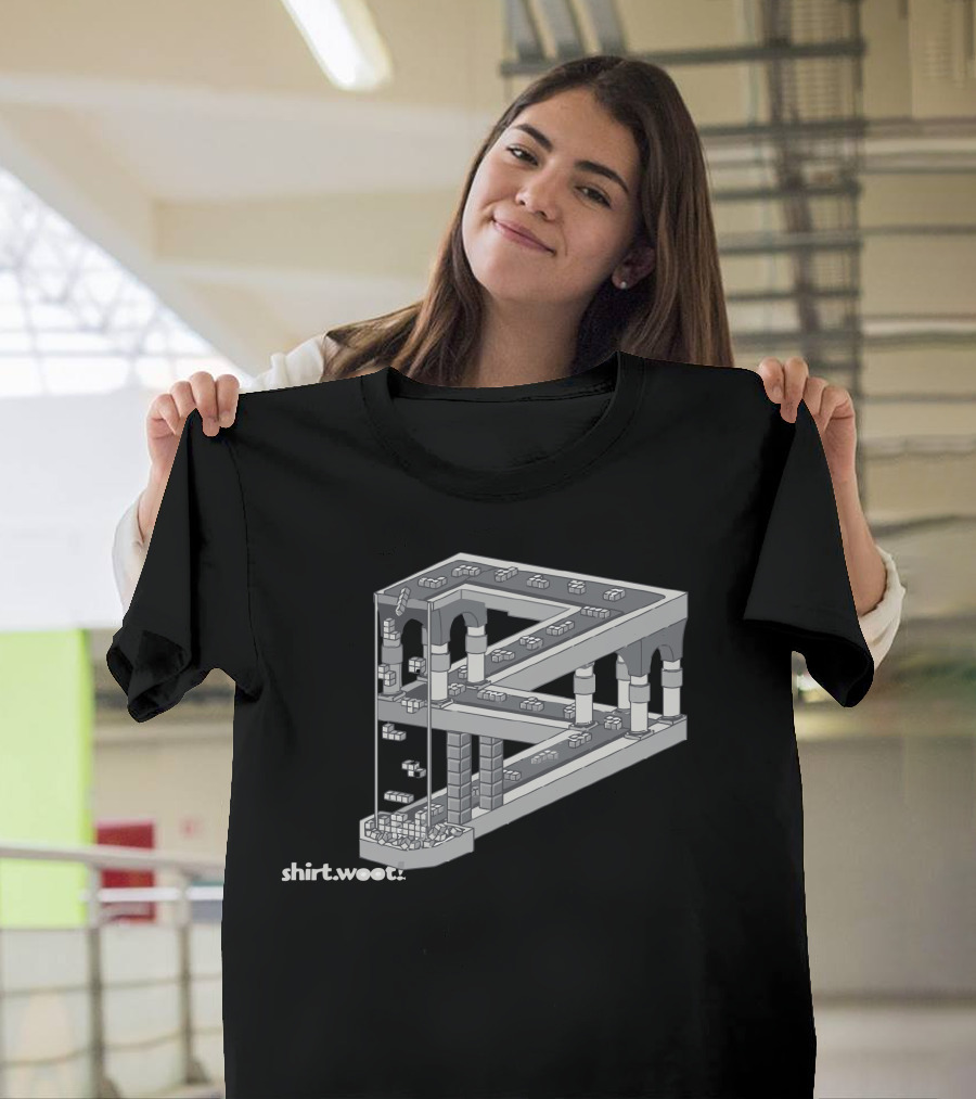 Shirt.Woot Escher Style Impossible Structure Falling Blocks Game T-Shirt