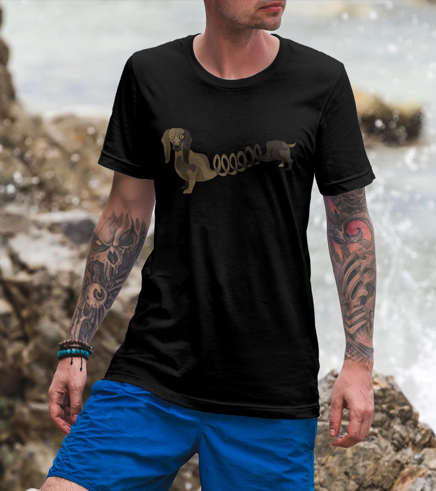 Long Ear Dog Spiral Body T-Shirt