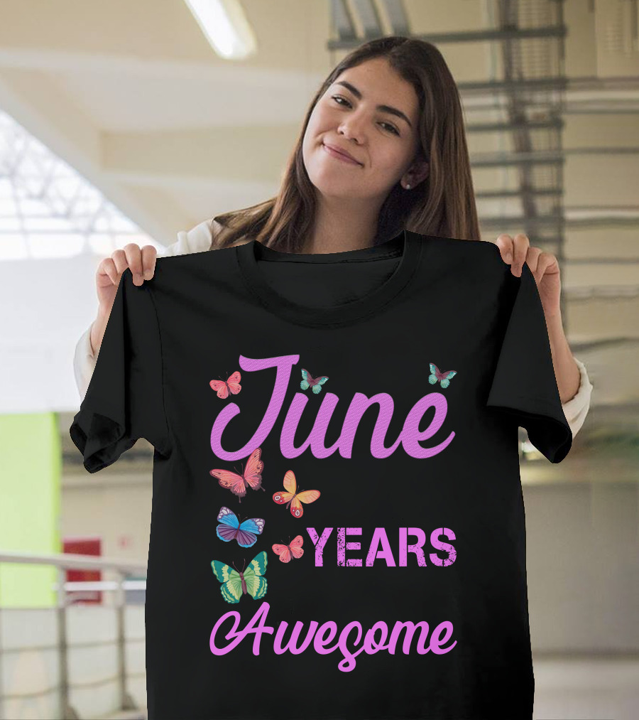 Made in June 1960 Years 60 of Being Awesome Butterflies T-Shirt