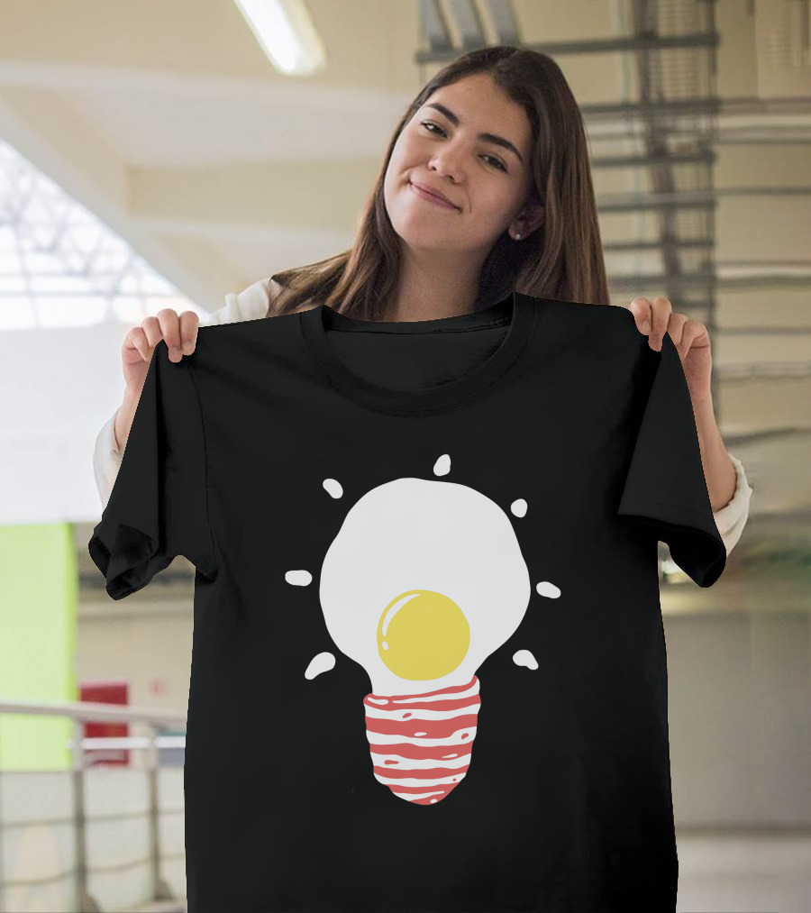 Breakfast Egg Lightbulb with Bacon Glow T-Shirt