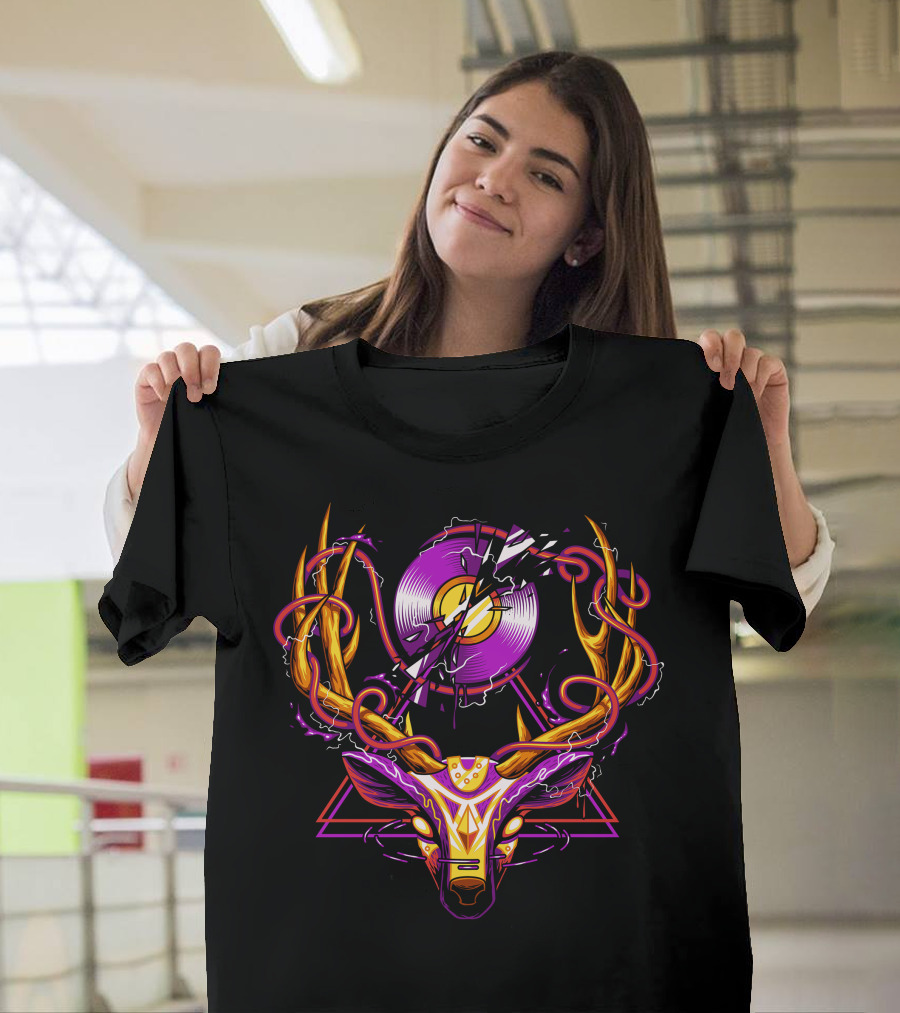 Electric Neon Vinyl Deer T-Shirt