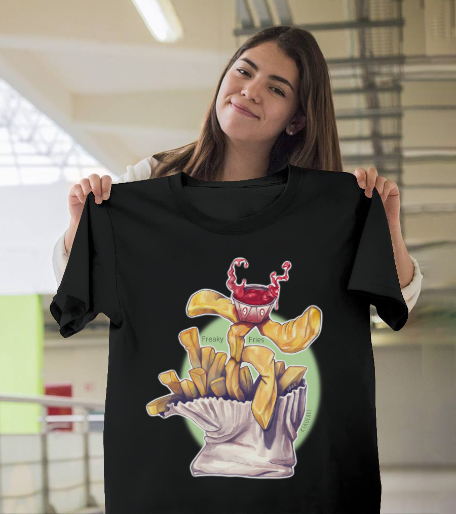 Freaky Fries Surreal Ketchup Monster French Fries T-Shirt