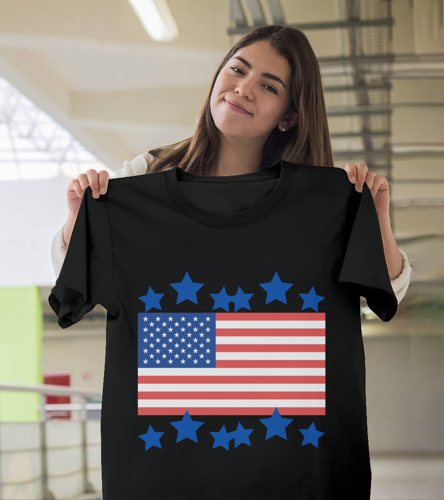 America Strong Flag and Stars T-Shirt