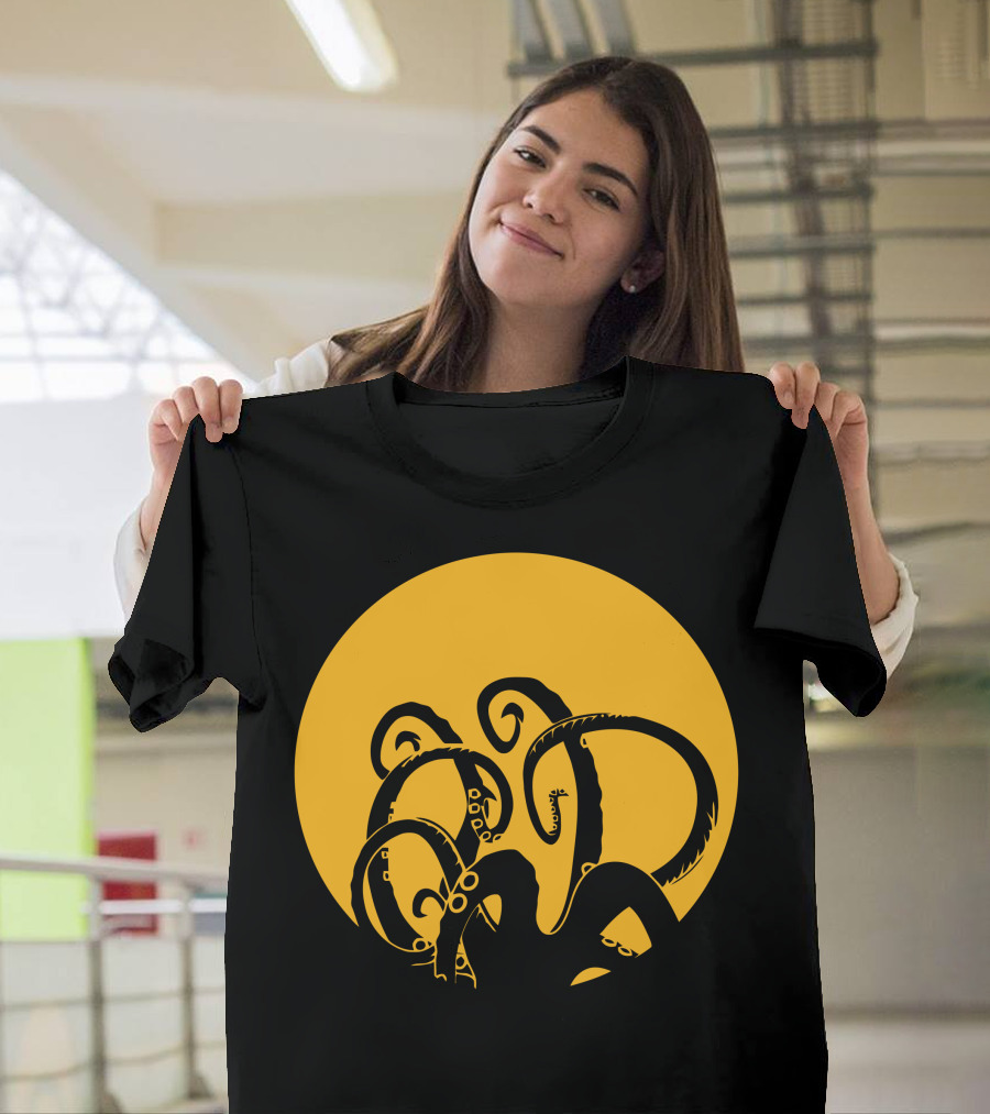 The Octopus Moon Yellow Tentacles T-Shirt