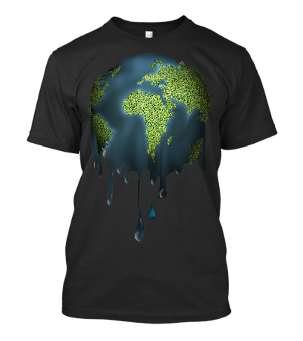 Melted Earth Vector Melting Planet Dripping T-Shirt