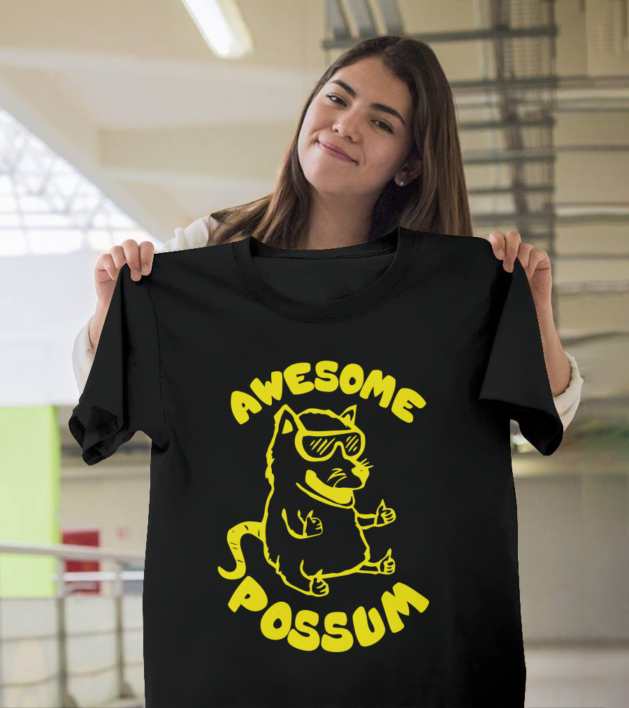 Awesome Possum Premium Funny Possum with Sunglasses T-Shirt